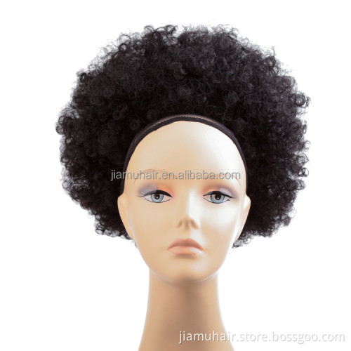 Drawstring Afro Kinky Curly Cozy  Pony Tail  Ponytails Hair Extensions Puff Bun Synthetic Hair Chignon Ponytails Wholesale